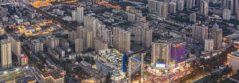 High-definition aerial night view of Xi'an city