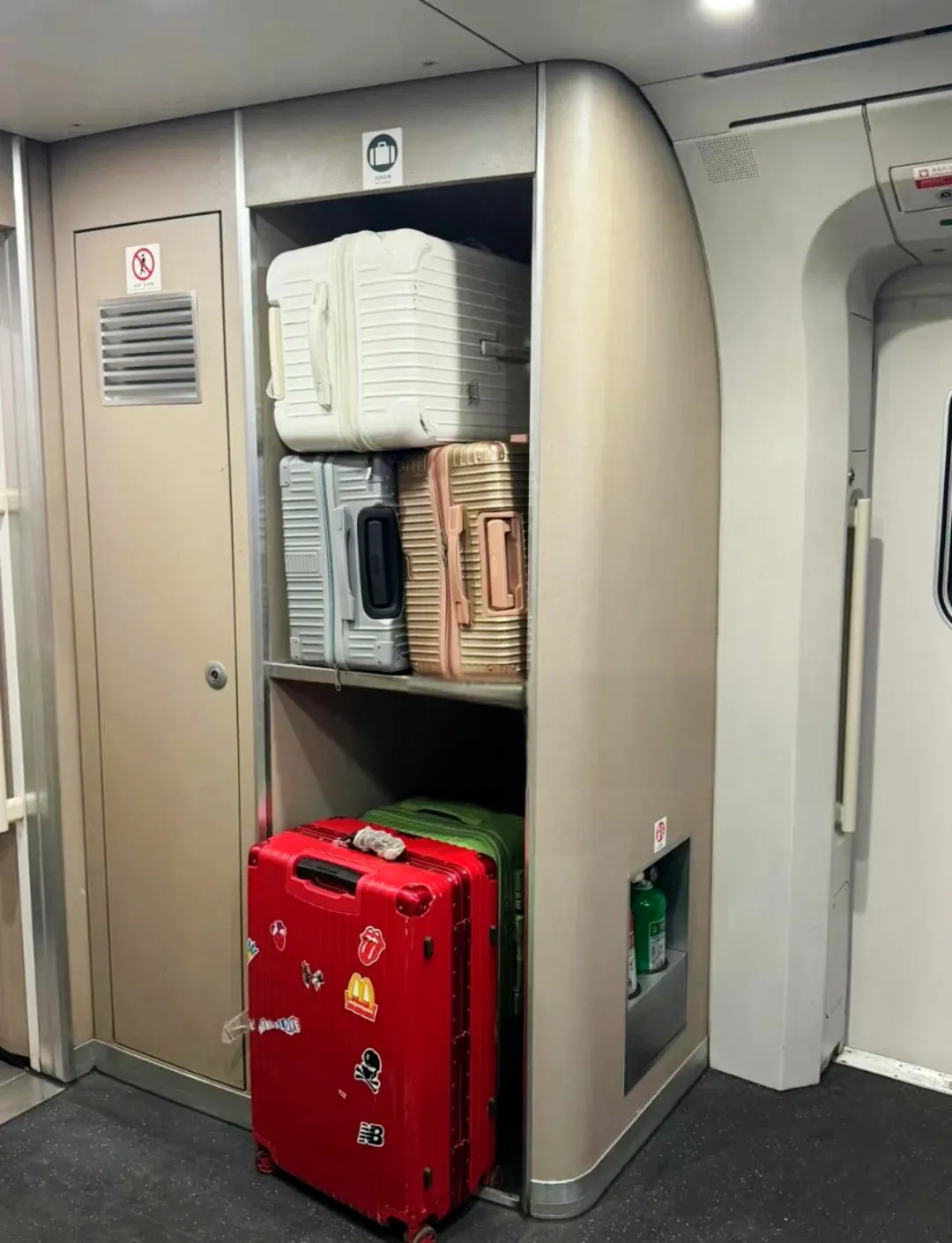 Large Luggage Shelf at End of Train Carriage