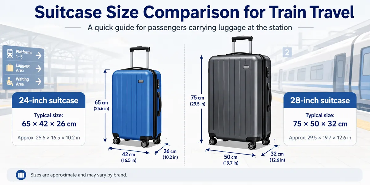 Luggage Size Comparison for China Trains