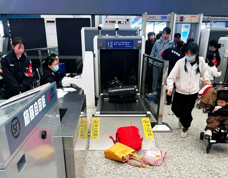 Security Screening Area with X-ray Machines